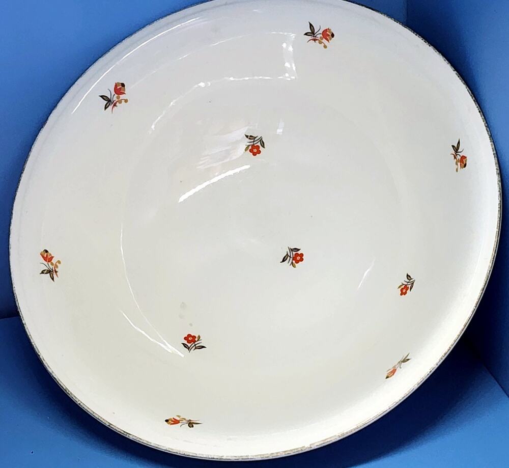 Cunningham & Pickett Nautilus Cardinal Red Floral Serving Bowl See Desc & Pic